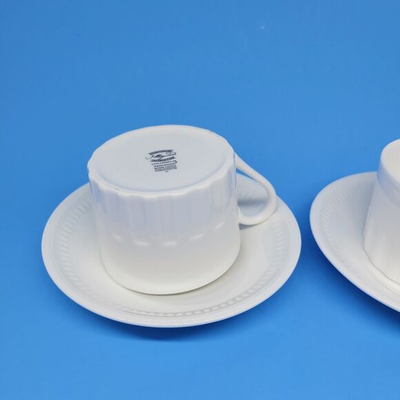 Wedgwood Colosseum White Set Of 2 Cups And 2 Saucers Excellent Condition - Picture 4 of 9